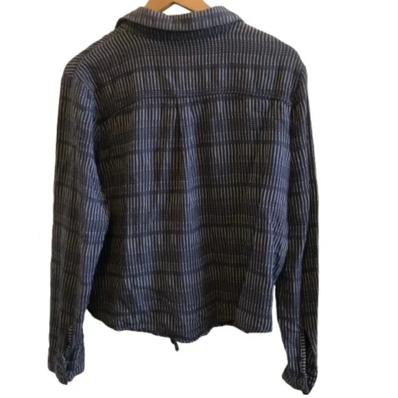 Roxy Navy and White Striped Top Large - Picture 2 of 10